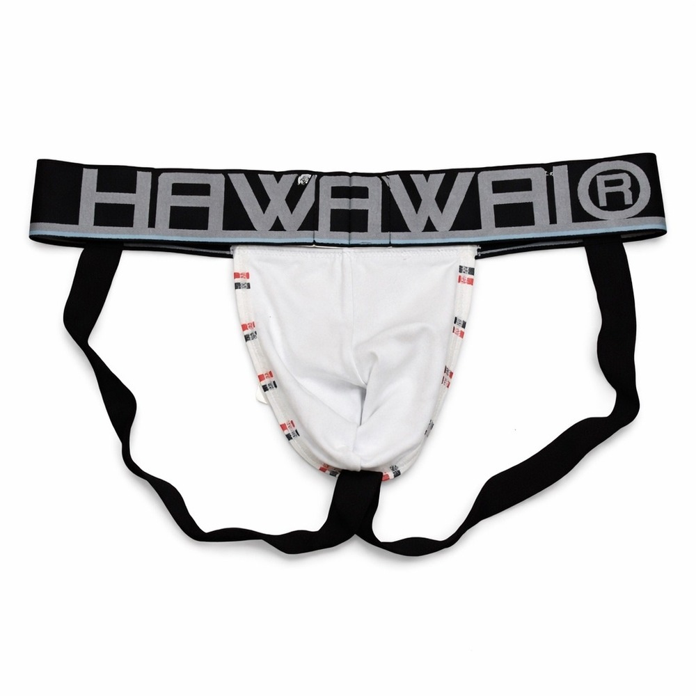 Hawai Small (28-30) Striped Jockstrap Athletic Supporter White Red Black - Picture 5 of 11